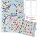 Reusable Sticker Book Collecting,A5 Binder Album Storage Organizer with Blank Release Paper and Pocket for Adult Kids,Cartoon Leather Binder Cover & Magnetic Buckle Closure(Blue) by BUYNOW
