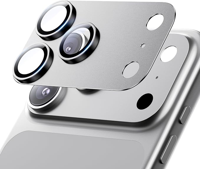 for iPhone 17 Pro Camera Lens Protector - 12FT Shatterproof | Military Grade Protection, Strong Adsorption, 9H+ Tempered Glass Camera Screen, Full Protective Cover, Case Friendly, White by Hoerrye
