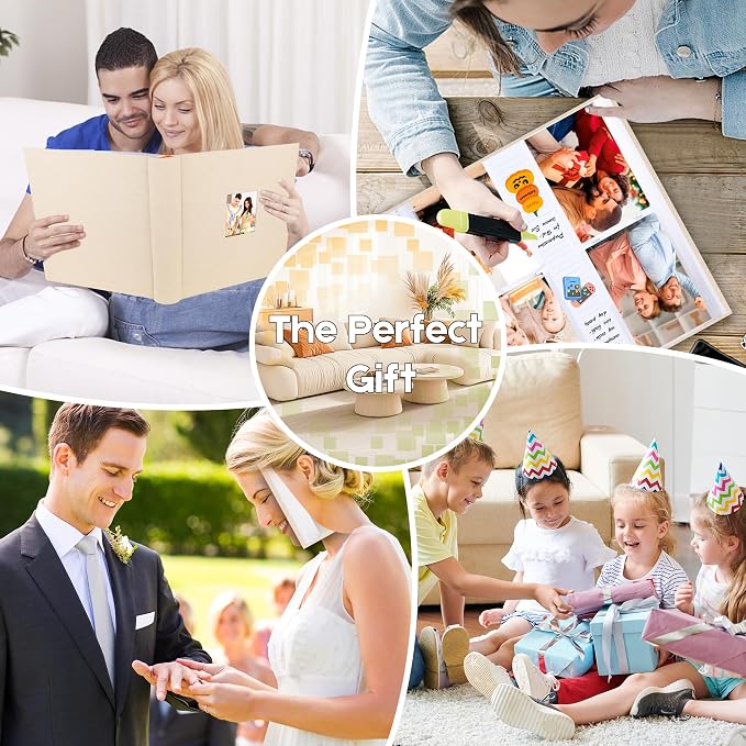 Photo Album 4x6 Vertical 600 Photos with Writing Space, Beige | Linen Cover, Acid-Free Pages, Clear PP Pockets, Memo Writing Space, Front Display Window, Family, Wedding & Travel Memories - Image 8