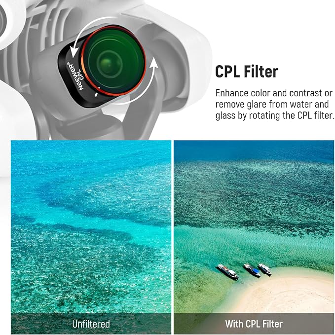 NEEWER Polarized ND Filter Set Compatible with DJI Mini 4 Pro, ND8 ND16 ND32 ND64 ND128 ND256 ND1000 ND8/PL ND16/PL ND32/PL ND64/PL LPR CPL Black Diffusion 1/4 Filter for Mist Cinematic Effect, FL-B05 - Image 3
