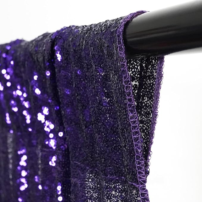 Poise3EHome Purple Sequin Backdrop, 10Ft x 10Ft Glitter Photography Background Curtains for Halloween Party Wedding Birthday Christmas Thanksgiving Decoration - Image 8