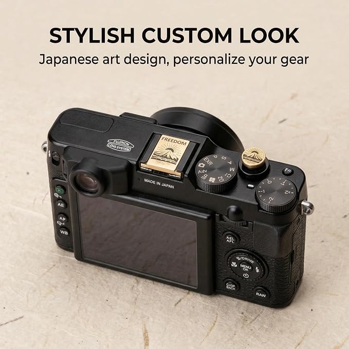 Mountain Sunrise Metal Hot Shoe Cover for Fujifilm X100VI XT50 XT30III | Brass alloy hot shoe cover dust-proof scratch-resistant For Fujifilm XT5 XT4 XT3 XT30III X100VI X-E4 X-E3 For Nikon - Image 2