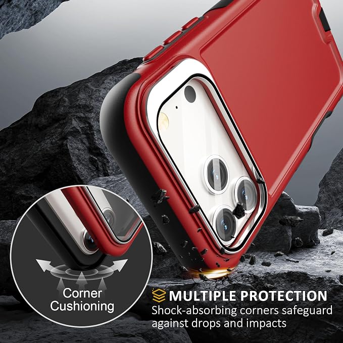 Follaroma Magnetic for iPhone 17 Pro Max Case with Camera Cover Stand, Red | Built-in Glass Camera Cover Stand,Compatible with MagSafe,Heavy Duty Shockproof Protective,Military-Grade Anti-DropDual Case - Image 5