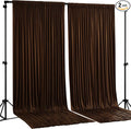 Dark Brown Backdrop Curtains-Wrinkle-Free Polyester Photography Drapes Party Curtain Background for Baby Shower Wedding Decorations- 8 X10FT by WishCare