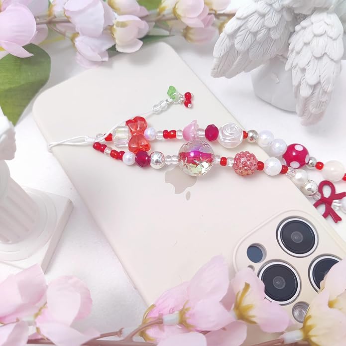 cioatu Phone Charms Cute Cherry Butterfly Cell Phone Lanyard Strap Wrist Strap for Bag Airpods Camera Pendants Decor - Image 6