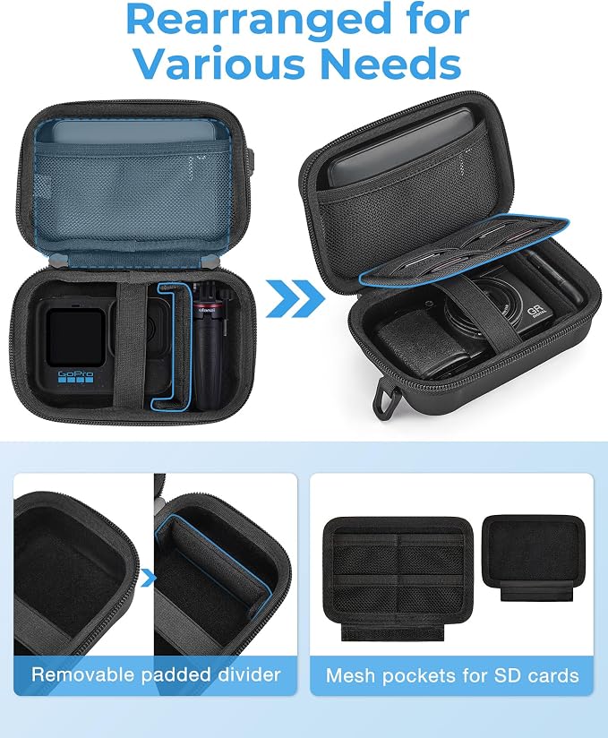 BAGSMART Digital Camera Case, Small Camera Bag with 2 Carrying Ways, Black | Lightweight Camera Sling Bag for Canon Powershnot ELPH 180/190/Sony DSCW800/DSCW830, Waterproof & Protective - Image 7