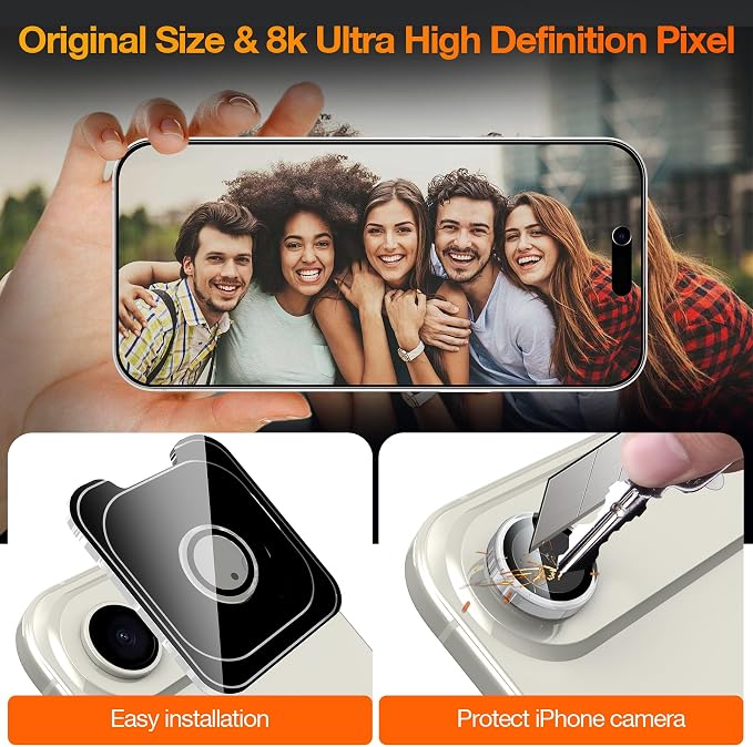 YMHML 3 Pack Compatible for iPhone Air Privacy Screen Protector Tempered Glass + 1 Set of Camera Lens Protector, 25°Anti Spy 17 Air, [Top 9H+ Military Grade Shatterproof] [Bubble Free, Auto-Dust Removal] - Image 5