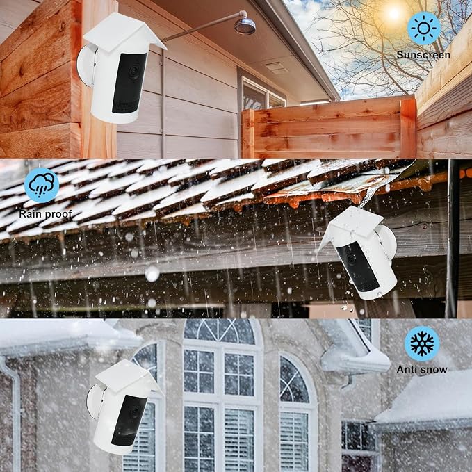 Silicone Cover Protective Case Compatible with Ring Outdoor Cam Plus | Anti-Scratch & Glare, UV-Resistant, Weatherproof Protective Skin for Full Protection,Easy Installation(White) - Image 5