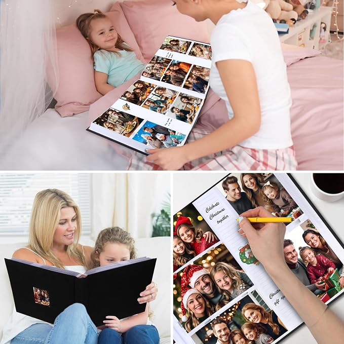 600 Pocket 4x6 Photo Album with Writing Space, Linen Cover, Black | Large Capacity, 4x6 Album Book, with Memo for Family, Wedding Baby, Travel Memories Graduation Pictures - Image 7