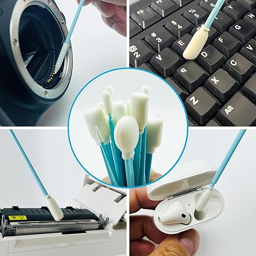 Lint-Free Foam Swab Sticks (9 Types 33 Pcs), Foam Tip Cleaning Swab Kit for Optical Instruments, Camera Lenses, Electronic Equipment, Car Detailing, Inkjet Printer Print Heads - Image 3