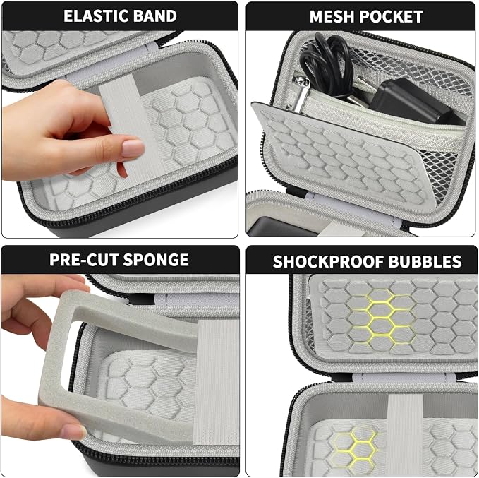 Comecase Digital Camera Case for Kodak PIXPRO FZ55/FZ45/ for CAMKORY, Black | Hard Shell Storage for Lecran/ for VAHOIALD, Mesh Pocket, Wrist Strap, Compact for Travel School and Daily Storage. Case only - Image 3