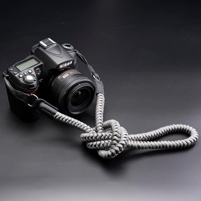 VKO Camera Strap,Quick Release Camera Shoulder Strap | Paracord Woven Portable Camera Neck Strap, for SLR DSLR Digital Mirrorless Camera(Grey) - Image 8