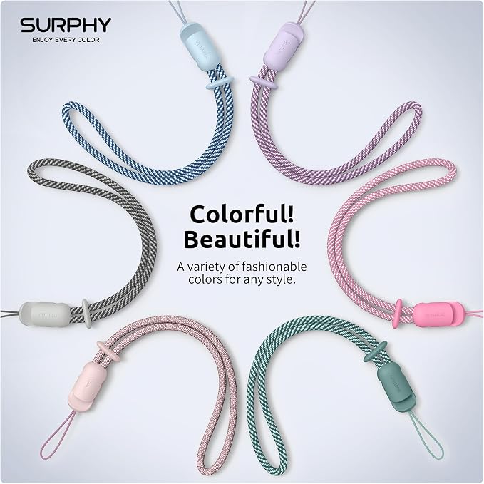SURPHY 3 Pack Phone Wrist Strap, Phone Lanyard with Cellphone Tether Tab | Phone Strap Charm, Camera Wrist Strap with 2-Color Braided, Phone Wristlet, Wrist Lanyard for Case - Image 6