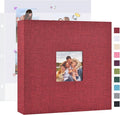 Mublalbum 10x10 Inch 3 Ring DIY Scrapbook Photo Album 40 Pages, Red | 3 Ring Binder Scrapbook, Linen Cover, 20 Plastic Sleeves 40 Pages, Memory Book for Wedding, Baby, Family, DIY Projects by Mublalbum