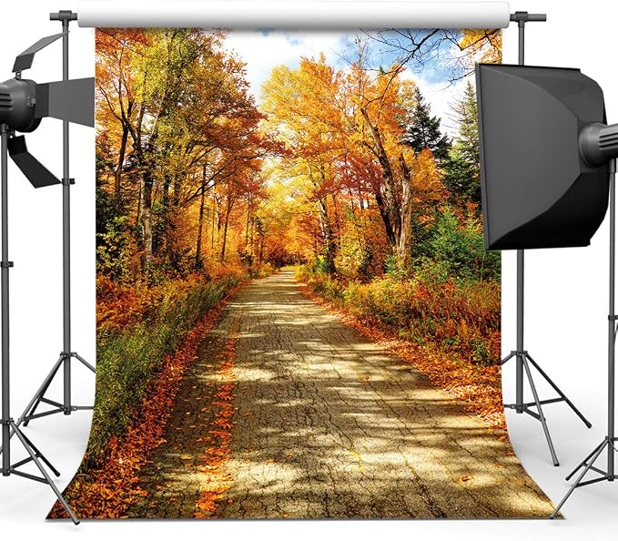 Fall Photography Backdrop Autumn Backdrop Fallen Leaves Real Natural Landscape Photography Background for Party Decoration Banner Baby Shower Studio Props 11631 (10x10FT) - Image 2