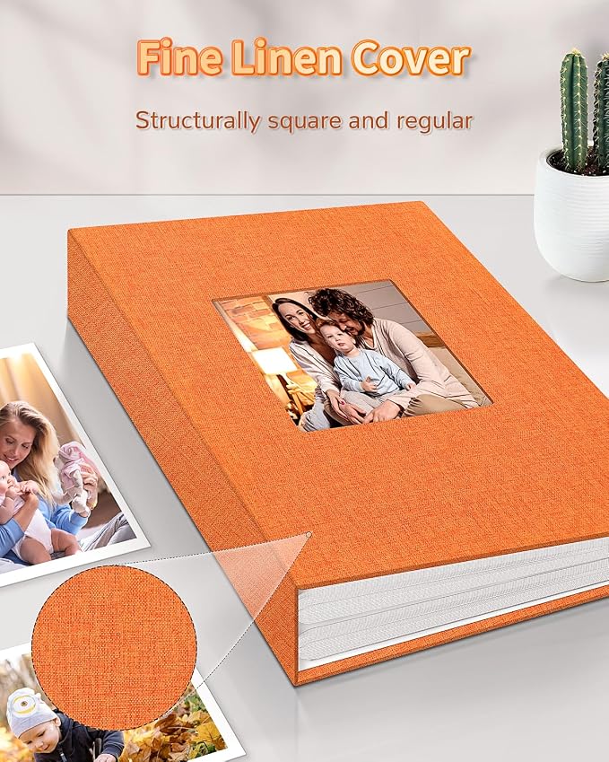 Artfeel Photo Album 4x6 with 100 Pockets,Slip-in Picture Albums,Linen Cover Memory Book with Front Window,White Page Vertical Photo Book for Wedding,Family,Anniversare,Baby,Vacation - Image 6