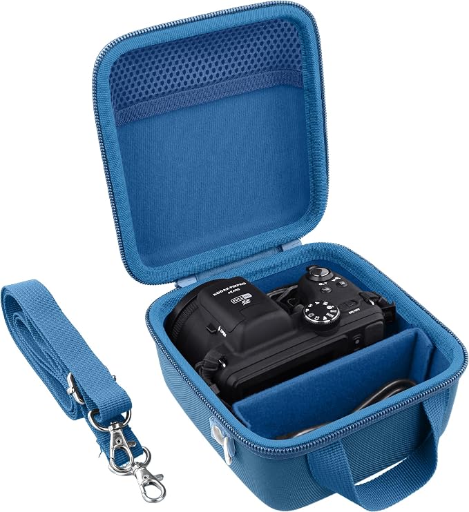 Case for KODAK PIXPRO AZ653/AZ401/AZ405/AZ425/AZ528 Digital Camera | Protective Storage Box, Portable Carrying Box, Smooth Zipper, Travel-ready, Shoulder Strap Covenient to Carry, Blue Case - Image 2