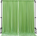 8ftx10ft Wrinkle Free Green Backdrop Curtain - 10 Feet Photography Backdrop Drapes, Silky Polyester Back Drop Cloth for Wedding Baby Shower Balloon Arch Background by Unknown