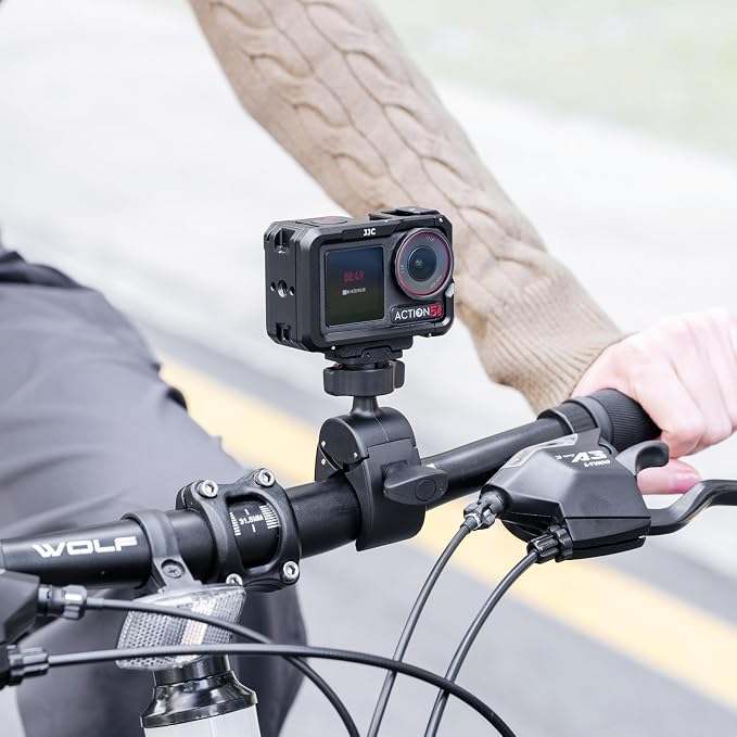 JJC Magnetic Bike Pole Mount for DJI Osmo Action 5 Pro 4 3,with Ball Head | Handlebar Bike Pole Mount Motorcycle Clamp Mount,Lightweight ABS Crab Clamp for Round Pipe Tube Desk,w. Quick Release Mount - Image 8