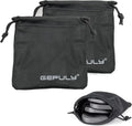 GEPULY 4 Pocket Camera Lens Filter Drawstring Bag Dustproof Storage Pouch | 4-In-1 2 Pack Soft Pouch 11CM,Hold Filters&Batteries In Separated Layers,Double As Microfiber Wipe,Shield From Sand&Scratches by GEPULY