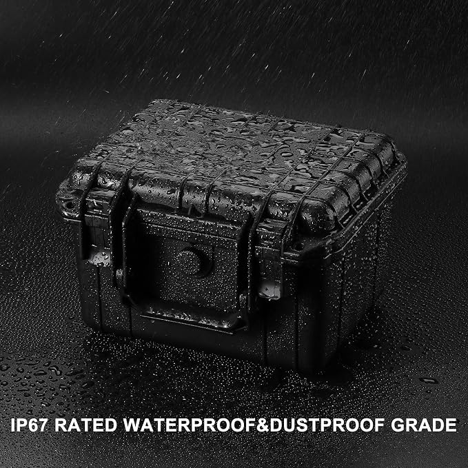 Mayouko Portable Tool Box with Shock- Proof Sponge, Water Proof Grade IP67, Waterproof Hard Case with Foam Insert, Handheld Gimbal Explosion-Proof Box, Waterproof Hard Case, 10.6 x 9.7 x 6.9 inch - Image 7
