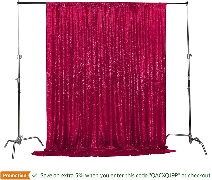 Poise3EHome 6FT x 8FT Sequin Photography Backdrop Curtain for Party Decoration, Hot Pink - Image 4