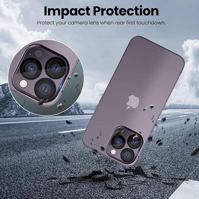 Tensea [3Pcs] for iPhone 14 Pro / 14 Pro Max Camera Screen Protector, Tempered Glass Film Camera Cover Lens Protector, Full Edge to Edge, HD Clear, Case Friendly for iPhone 14Pro 6.1"/ 14 ProMax 6.7" | Tempered Glass Film Lens Cover Screen Protector, F... - Image 4