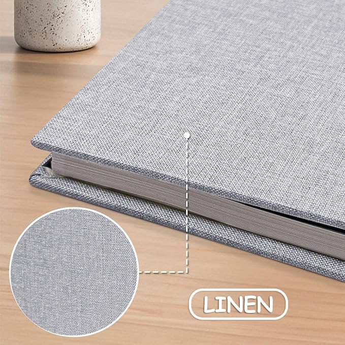 Large Photo Album Scrapbook, Holds 4x6, 8x10 Pictures, Self-Adhesive Pages for Baby, Wedding, Travel & Family Memories, Includes Metallic Pen & Scraper, DIY Memory Book for Gifts 13"x12.8" 60 Pages - Image 4