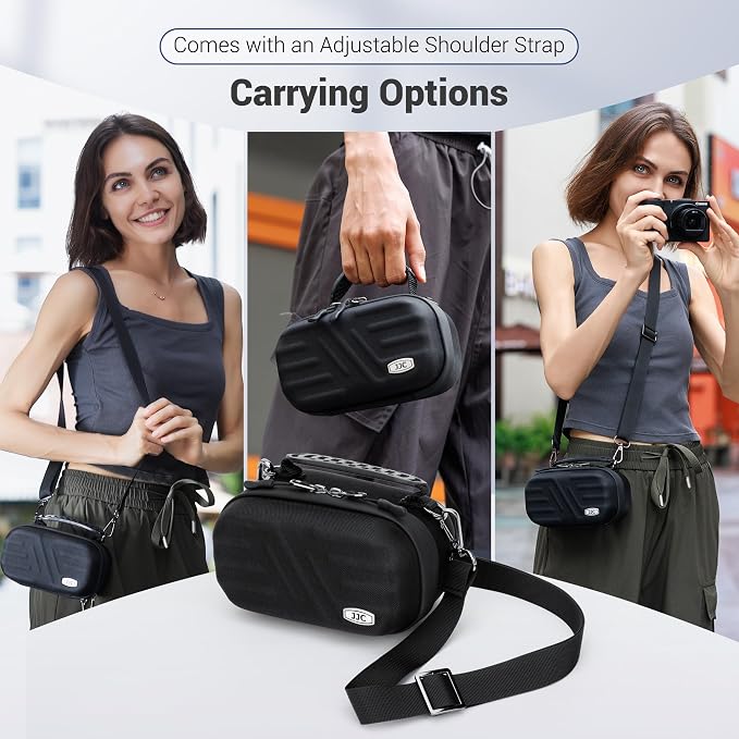 JJC Carrying Case Pouch for Canon PowerShot V1 G7X III II, Sony ZV-1F ZV-1 | for Sony ZV1 II RX100 VII, Olympus TG-7 TG-6 TG-5, GoPro Hero DJI Osmo Action Cameras, Travel Protective Bag with Neck Strap - Image 7