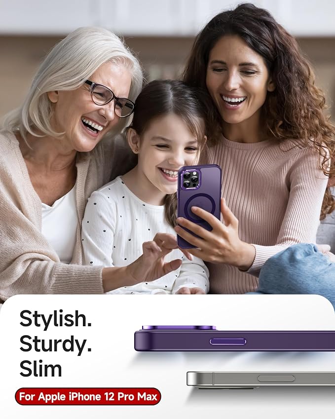 LeYi for iPhone-12-Pro-Max Case Purple:[ Screen Protector X2+ Camera Cover X2] Compatible with Magsafe i Phone 12Pro Promax Fundas para iohone 12 Pro Max Magnetic Protective Rugged Women Man, Purple - Image 6