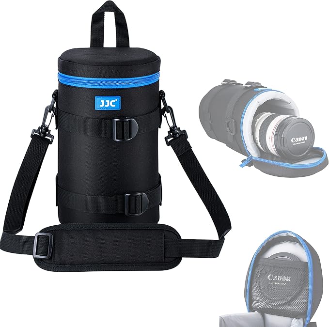 JJC Water Resistant Deluxe Lens Pouch Case Bag, Compatible with Canon EF RF 600mm f11 is STM / 100-400mm 4.5-5.6L is/EF 70-200mm 2.8L /EF 180mm 3.5L Macro/NK 80-200mm F2.8/70-200mm f2.8 G ED VR II by Fotasy
