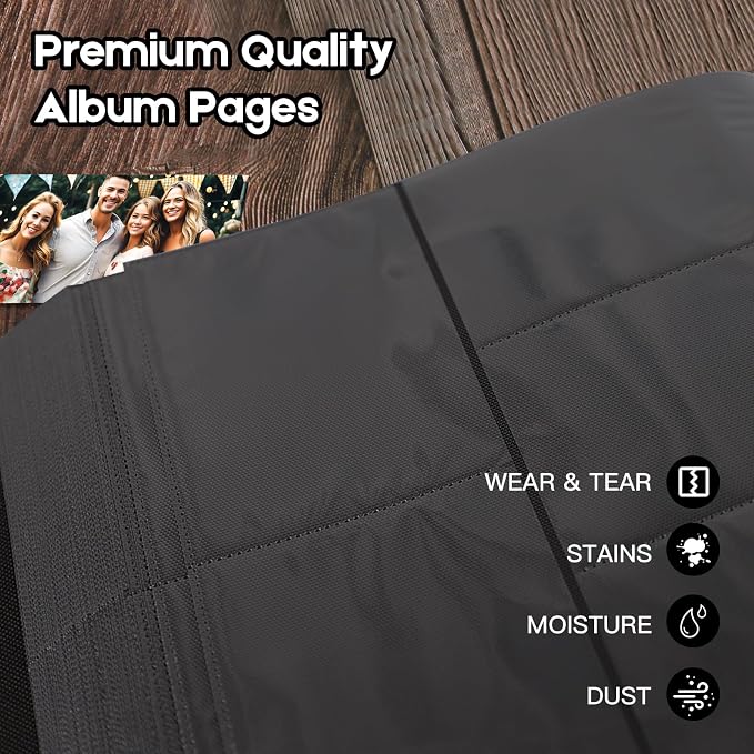 Extra Large Capacity 4x6 Photo Album, Holds 1000 Photos, Black | Linen Hardcover, Horizontal & Vertical 4x6 Pockets, Removable Acid-Free Pages, Front Display Window, Family, Wedding & Travel - Image 4