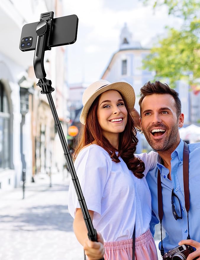 41'' Selfie Stick Tripod, Extendable Portable 4 in 1 Aluminum Phone Tripod with Wireless Remote 360° Rotation Travel Smartphone Tripods Stand Compatible with iPhone 17/16/15/14/Android (Black) - Image 9