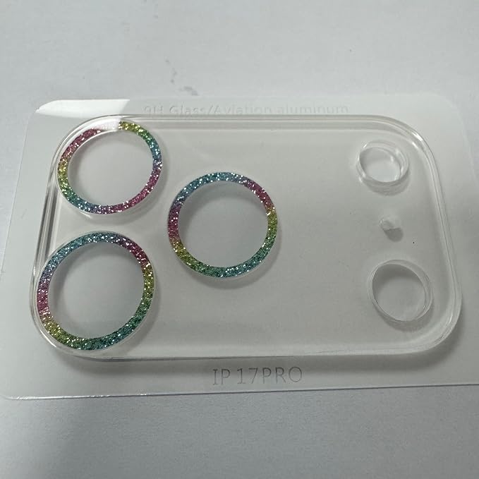 Dengduoduo 3 Pack Camera Lens Protector for iPhone 17 Pro Max, Tempered Glass, Ultra HD, 9H Hardness, Anti-Scratch, Case Friendly,[No Affect on Night Shots], Glitter Colorful - Image 3