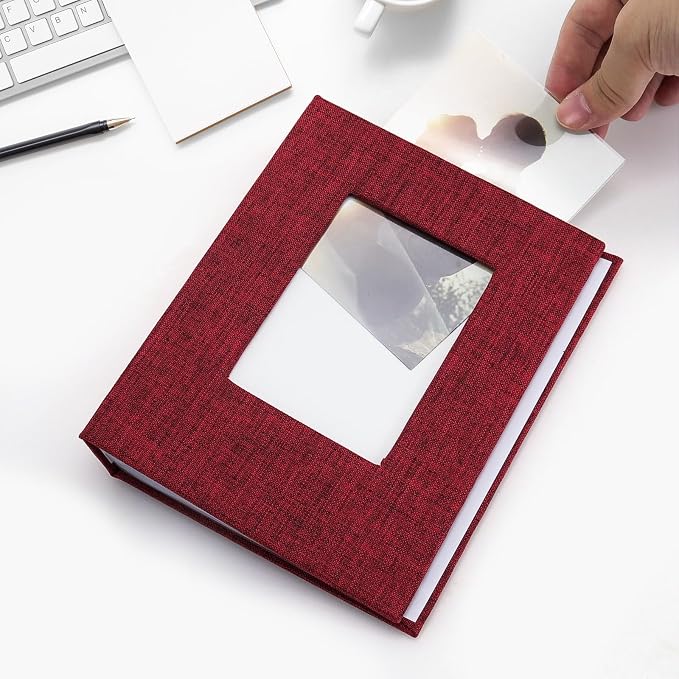 Vienrose 4x6 Small Photo Album, 2 Pack,100 Photos, Red | Linen Cover, Mini Photo Album, Baby Memory Book, Wedding Family Travel - Image 3