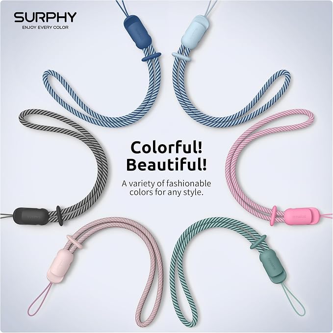 SURPHY 3 Pack Phone Wrist Strap, Phone Lanyard with Cellphone Tether Tab | Phone Strap Charm, Camera Wrist Strap with 2-Color Braided, Phone Wristlet, Wrist Lanyard for Case - Image 6