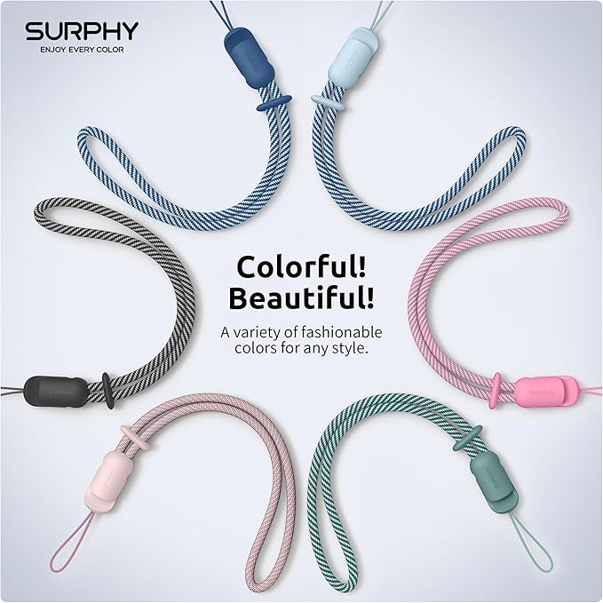 SURPHY 3 Pack Phone Wrist Strap, Phone Lanyard with Cellphone Tether Tab | Phone Strap Charm, Camera Wrist Strap with 2-Color Braided, Phone Wristlet, Wrist Lanyard for Case - Image 6