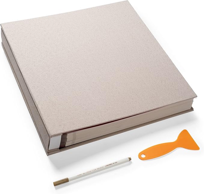 Large Photo Album Self Adhesive 4x6 5x7 3x5 8.5x11 Magnetic Scrapbook DIY Scrap Book Length 13 x Width 12.8 (Inches) 120 Sticky Pages Beige Linen Cover DIY Photo Album by HoneyTolly