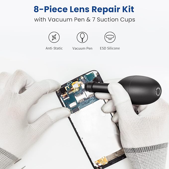 NEEWER 8 in 1 Lens Sucker Kit, IC Pick Up Vacuum Suction Pen | 7 Interchangeable Suction Cups, Lens Repair Tool for Repair and Cleaning, Watches, and Electronic Components - Image 4