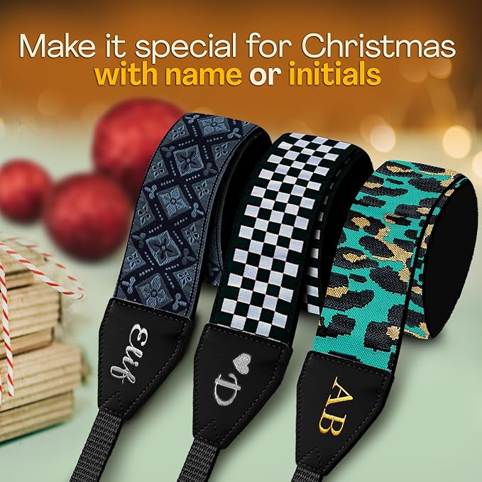 Art Tribute Custom Black Regal Camera Strap - Add Your Text and We Make It Especially For You Get Your Own Personalized Stocking Stuffer & Christmas Gift Camera Strap, No Shipping Cost! - Image 2