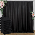 40 ft x 10 ft Wrinkle Free Black Backdrop Curtain for Parties, 8 Panels 10ft Polyester Black Photo Backdrop Drapes for Graduation Birthday Wedding Party Stage Curtains, Thick Bulk Background Curtains by Outpain
