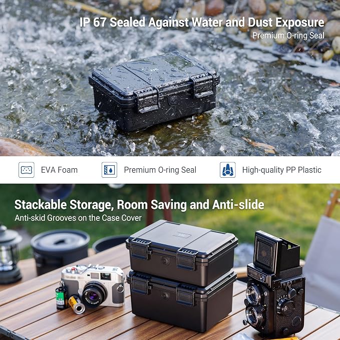 JJC Heavy Duty 35mm Film Case Holder for 15 Rolls of 135mm Film Canister | Includes Free Canisters, Light-sealed, IP67 Waterproof & Shock-Resistant, PP Plastic, Custom Film Slots (Film not Included) - Image 3