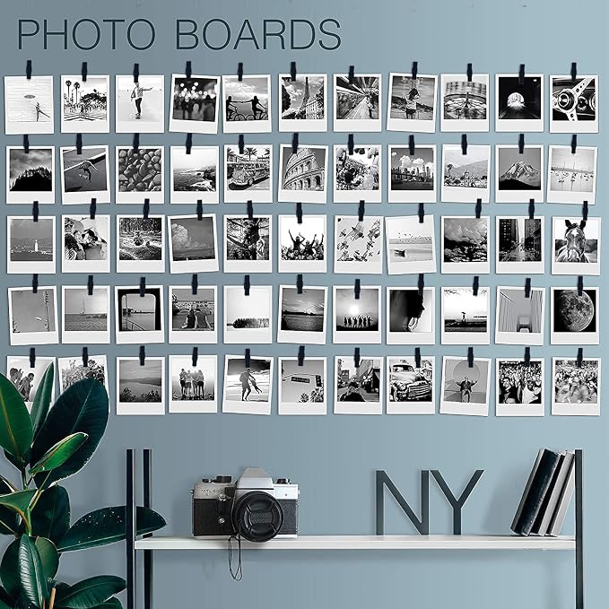 20 Pack Mini Self Adhesive Clips for Pictures - Black Wood Clip Photo Holders for Wall, Poster Hanger, Photo Cards Hanging Display Board & Picture Boards, Artwork Photos Holders Card Room Decor - Image 5