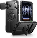 Dexnor for iPhone 17 Pro Max Case, [Built-in Flip Camera Cover & Camera Control Cover & Kickstand], Compatible with MagSafe, Heavy-Duty Rugged Shockproof Magnetic Phone Cover, 6.9 inch Black by Dexnor