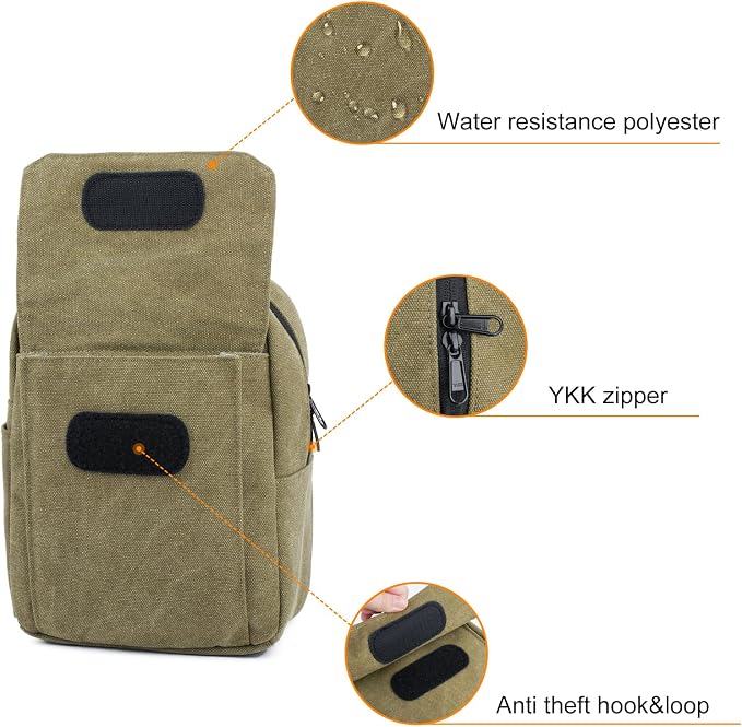TULLIO Camera Bag Purse Small Sling Crossbody Shoulder Case for Women Men | Waterproof 16A Canvs Compact Lightweight Everyday Shockproof Padded Pack with Rain Cover for DSLR Mirrorless Photography - Image 2