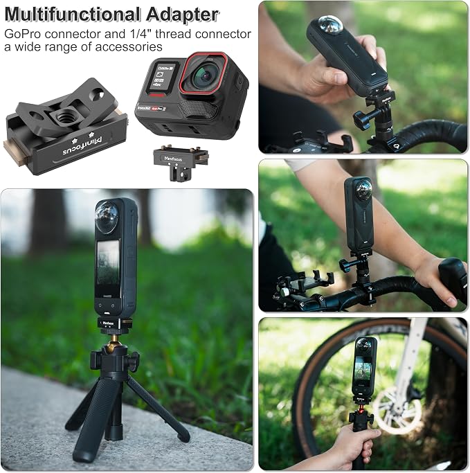 Magnetic Quick Release Mount for Insta360 Ace Pro/Ace Pro2/X5/X4 Air, Snap-On Magnetic Tripod Adapter with 1/4"-20 Threaded Hole, 2 Prong Mount Connector Base for Tripods, Selfie Sticks - Image 5