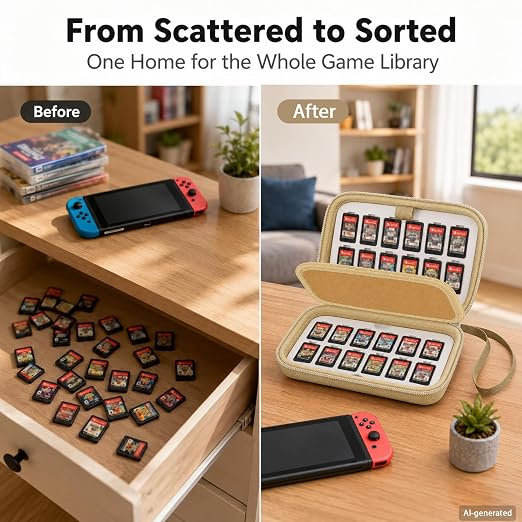 Game Card Case for Nintendo Switch, 72 Games and 144 MicroSD Cards, Gold | Hard EVA Memory Card Organizer with Removable EVA-PVC Trays, Fitted Slots and Finger Grooves for Easier Browsing - Image 5