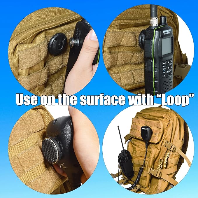 Universal Ham CB Radio Microphone Hanger, Round Knob Mic Holder Mount with Hook and Loop Fastener for Motorola HLN9073B CDM1250 CDM750 GM300 M1225 GM3688 GTX800 Kenwood TK768G TK868G TM471A - Image 4