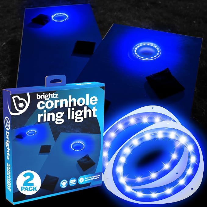 Brightz LED Cornhole Board Ring Lights, 2-Pack - 48-Hour Battery Life - Illuminate Your Game with Dazzling Glows and Ultimate Style for Non-Stop Evening Fun and Excitement (Includes Hole Lights Only) by Brightz