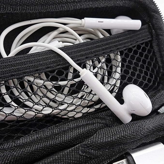 USB Flash Drive Case Bag, EVA Shockproof, Pressure Proof and Waterproof Hard Carrying Travel Case Bag for USB Cable, Earphones, Memory Cards, U Disk, Keys, Money - Black - Image 4